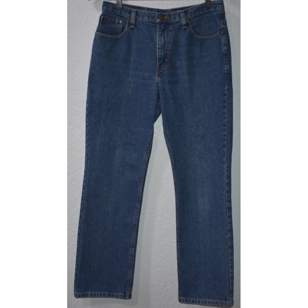 Eddie Bauer 10P Petite Blue Jeans 100% Cotton 5-Pocket High Rise Straight Leg - Picture 13 of 16